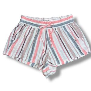 Aeropostal, Lightweight Striped Shorts Elastic Waist Drawstring, Medium